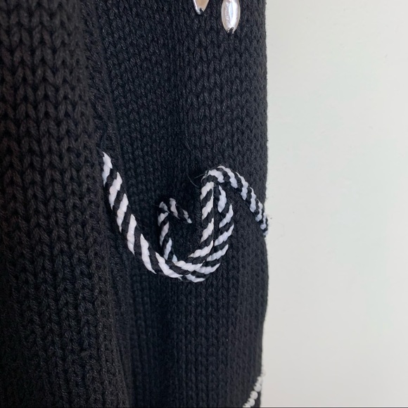 Vintage Black & White Pearl & Rhinestone Open Front Cardigan Women’s Size Large - Picture 4 of 9